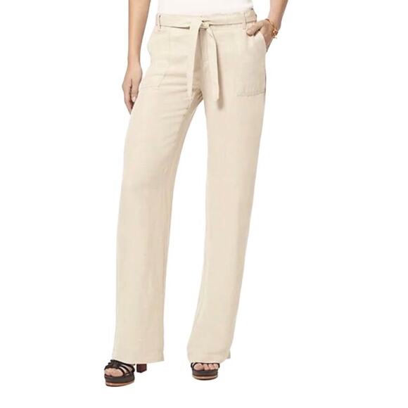TOMMY HILFIGER Linen Pant Women 4 Wide Leg Cottage Retro Y2K Resort Feminity - Picture 9 of 9
